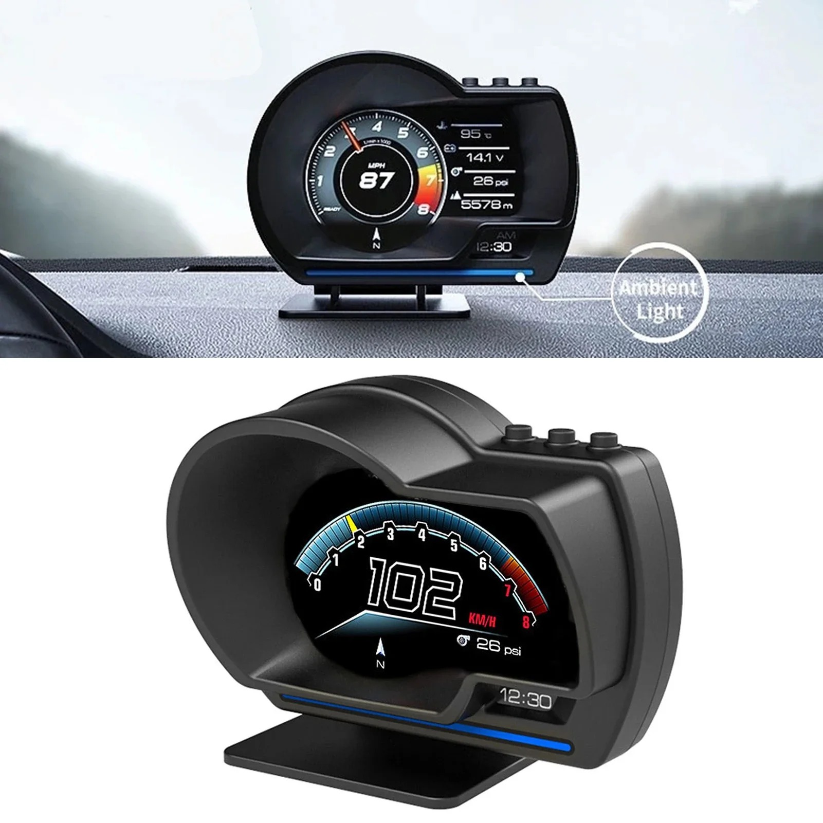 Hud Obd2 Multi Function Alarm - Outil de diagnostic multifonctionnel universel pour