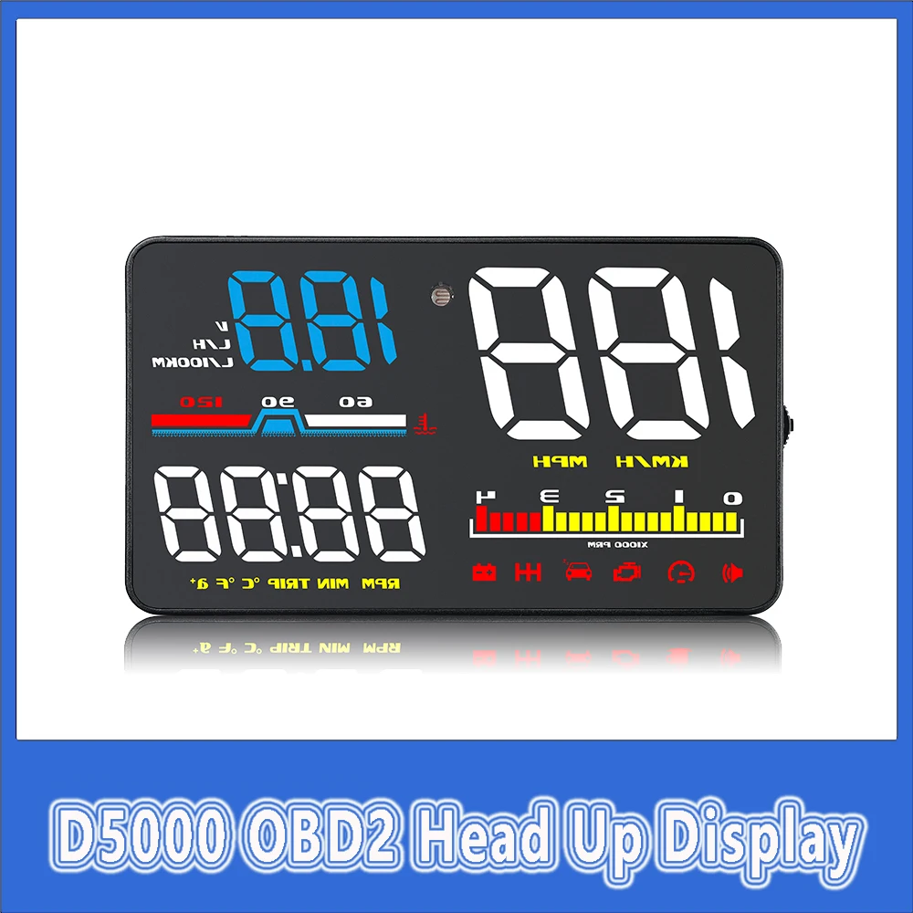 Obd2 Hud Speedometer Projector - Outil de diagnostic D5000 OBD2, compteur
