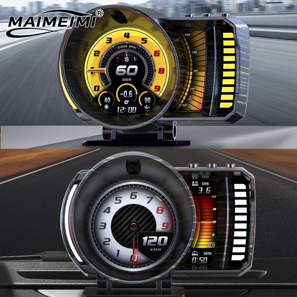 Hud Obd2 Multi Function Alarm - P28 OBD2+GPS+RGB Compteur de vitesse numérique