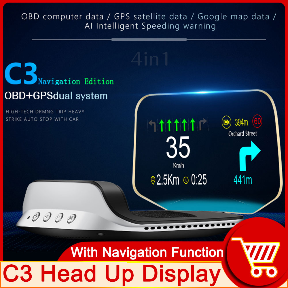 Obd2 Hud Speedometer Projector - Projecteur de navigation automatique HD OBD