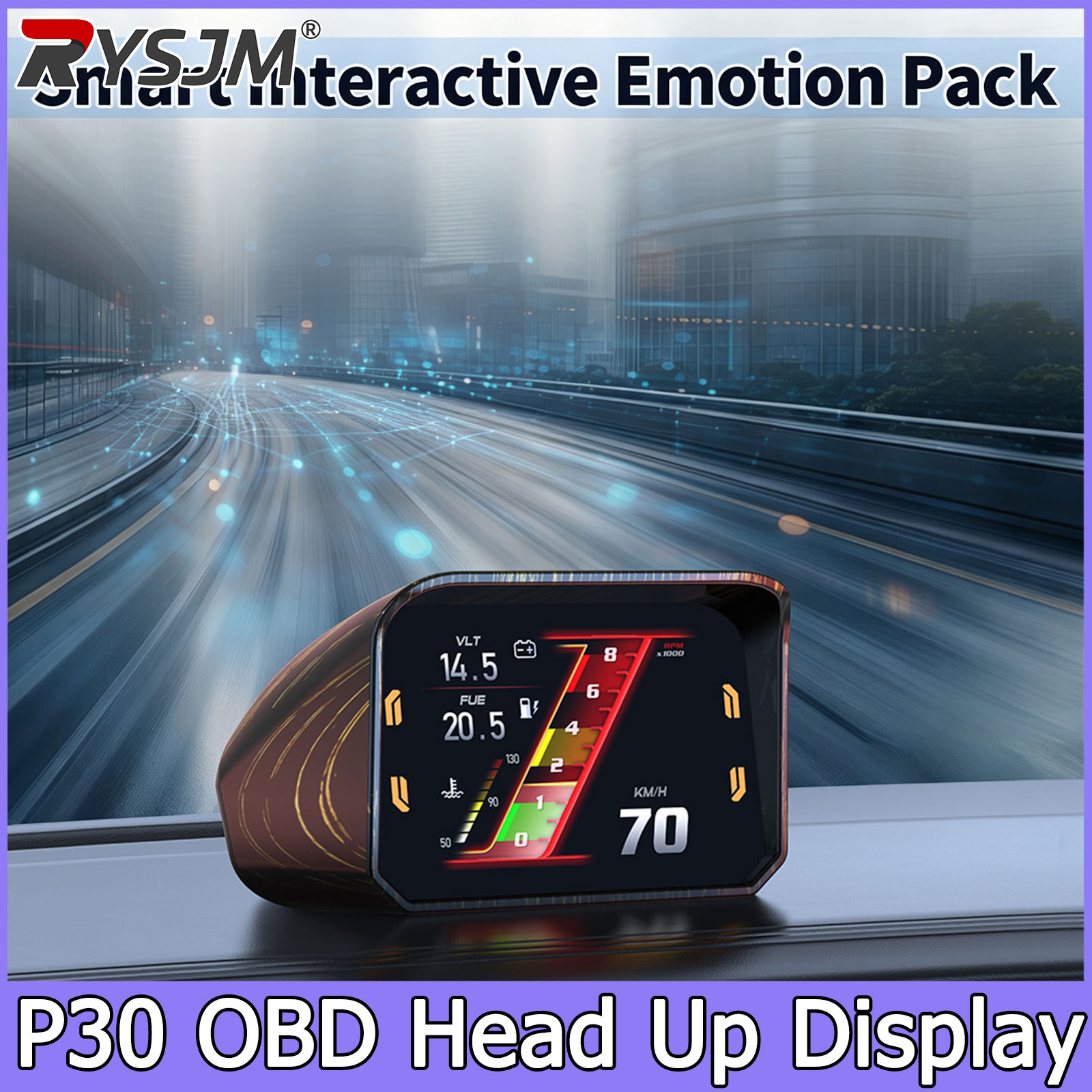 Hud Obd2 Multi Function Alarm - Compteur de vitesse P30, compteur de