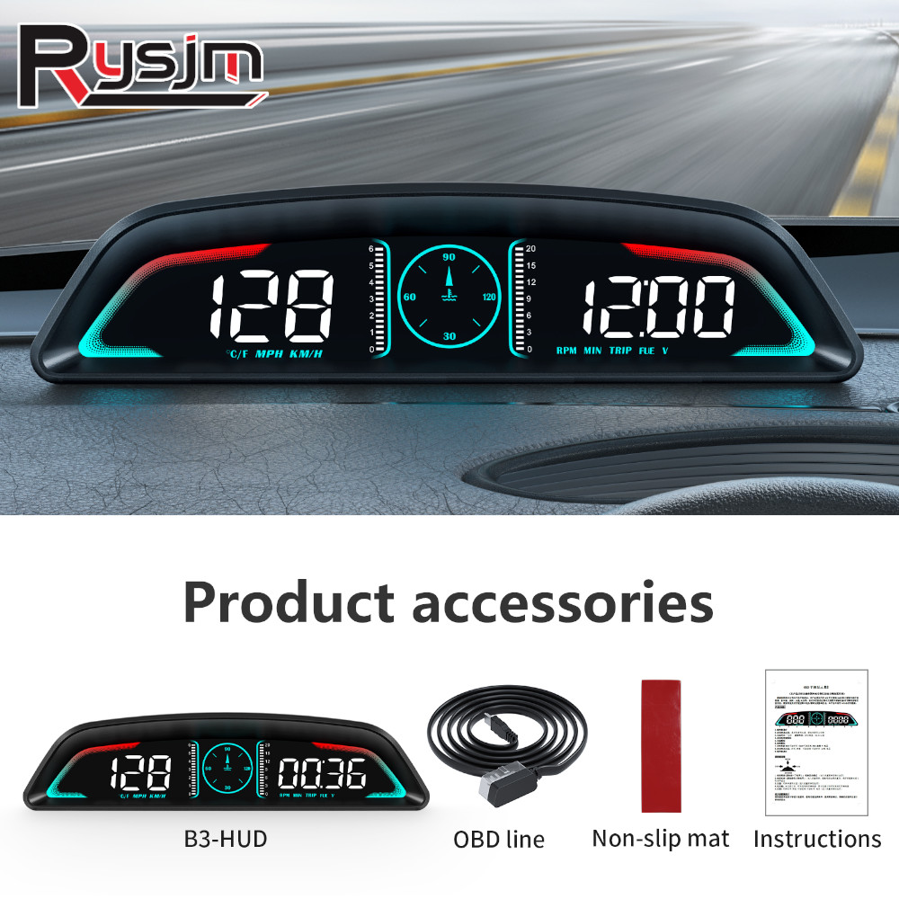 Hud Obd2 Multi Function Alarm - B3 OBD2 HUD affichage multifonctionnel compteur