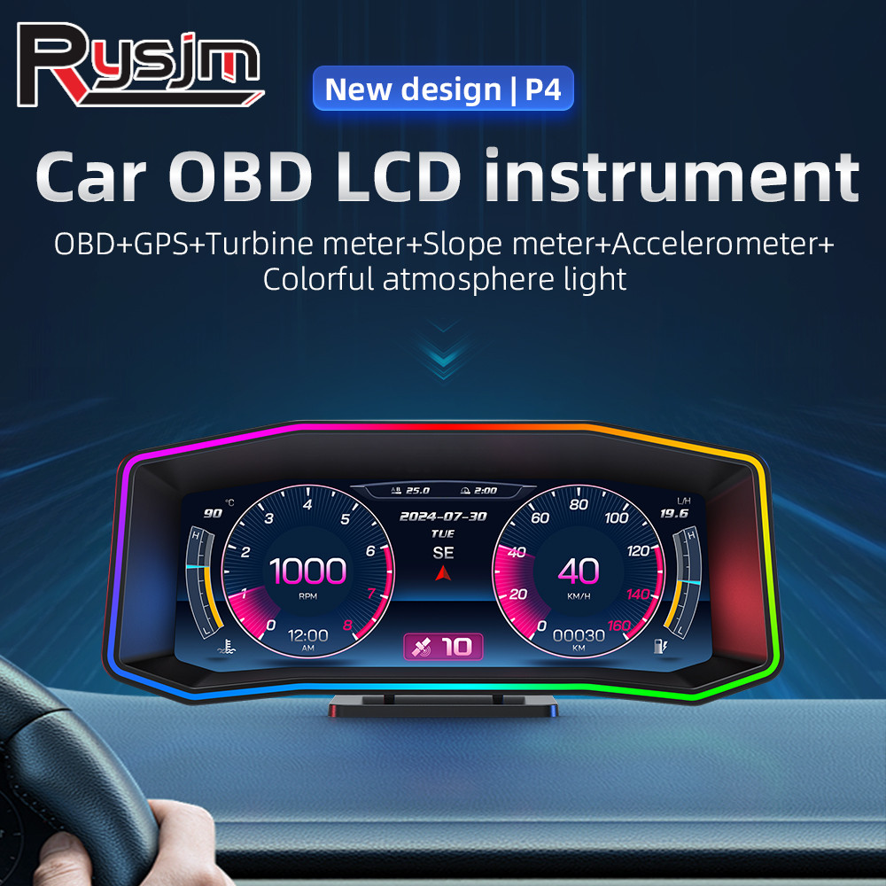 Obd2 Hud Speedometer Projector - Jauge P4 HUD OBD2 GPS, affichage