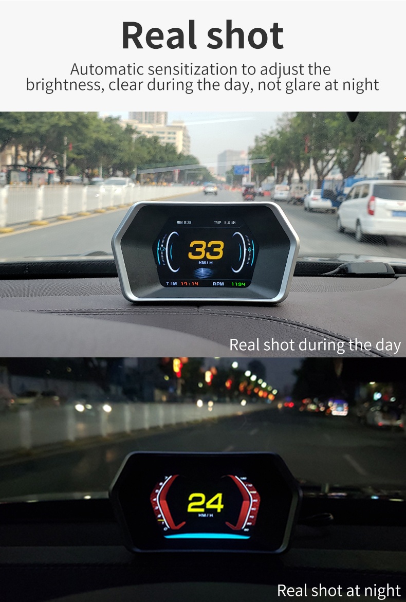 Compteur numérique multifoncti - Hud Obd2 Multi Function Alarm avis et prix