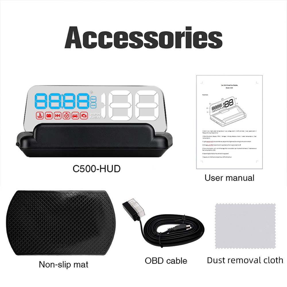 C500/T900, OBD/GPS HUD Afficha - Car Heads Up Display Navigation avis et prix