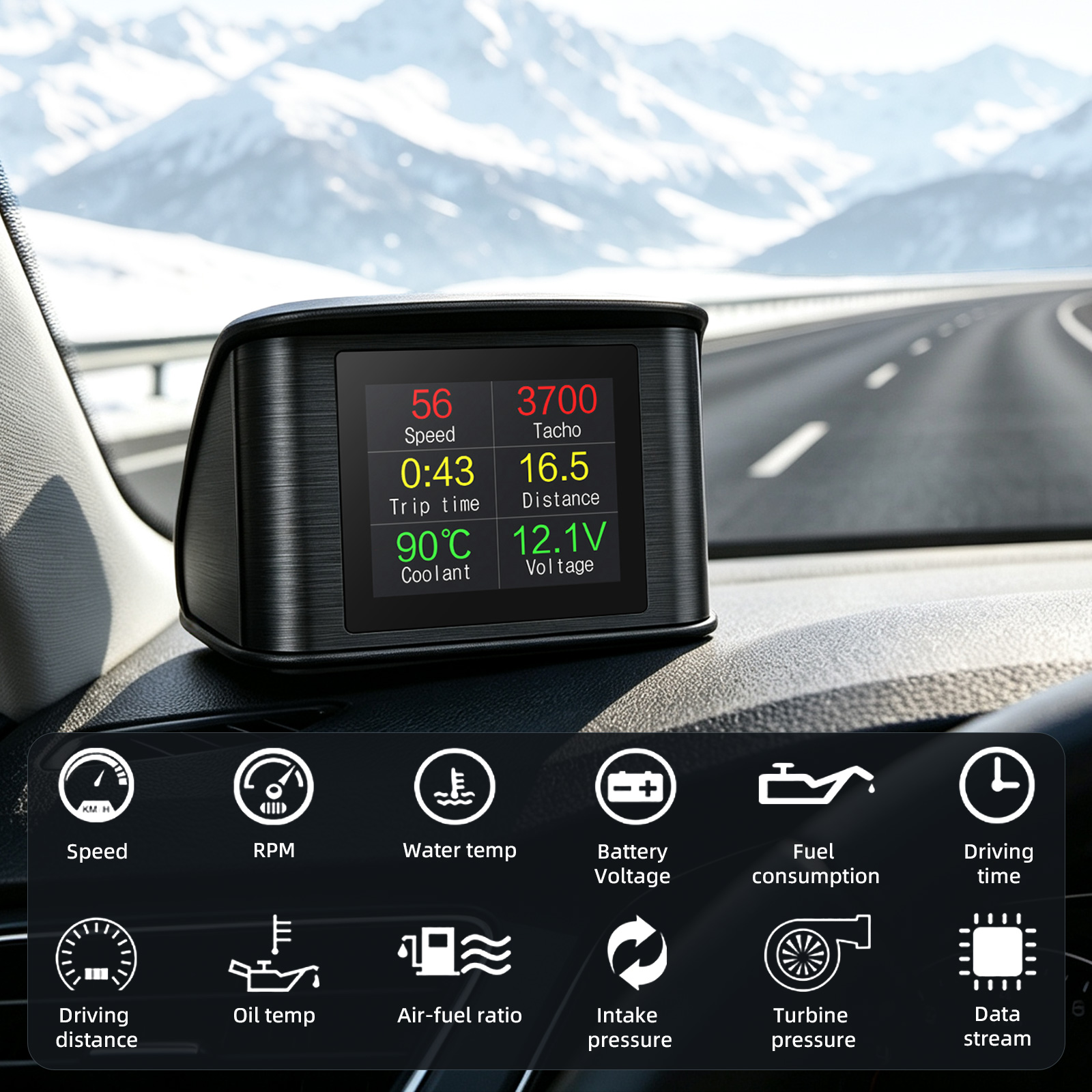 Affichage tête haute OBD2 pour - Hud Obd2 Multi Function Alarm avis et prix