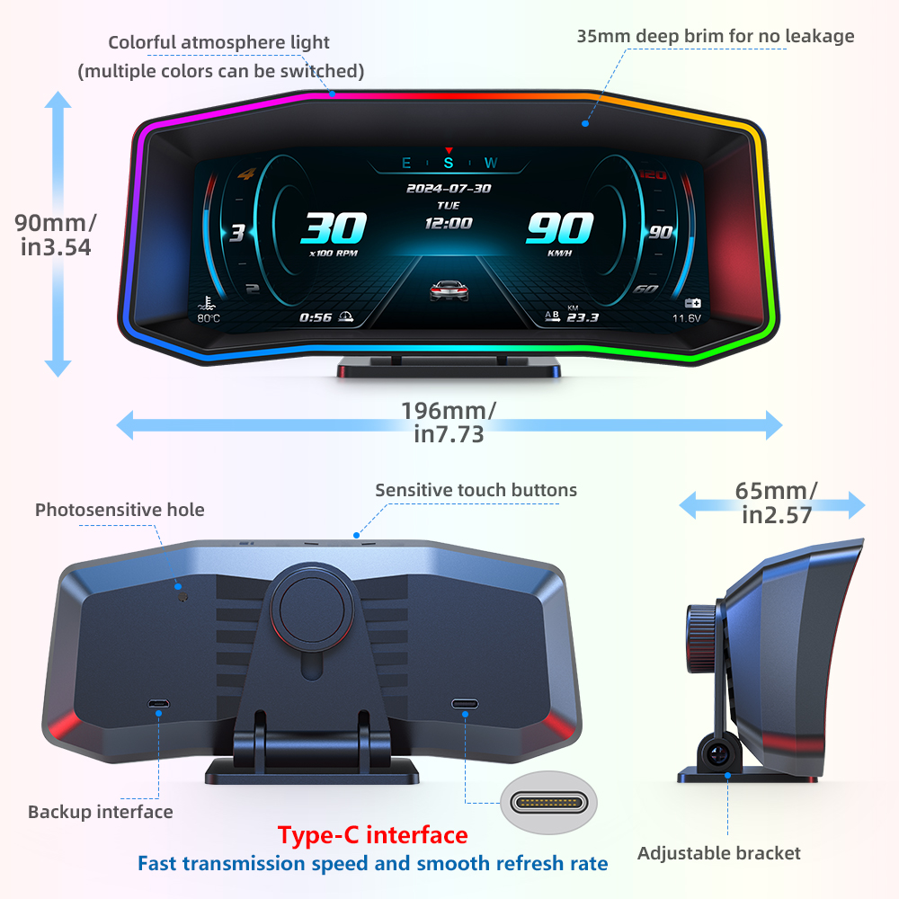 Jauge P4 HUD OBD2 GPS, afficha - Obd2 Hud Speedometer Projector avis et prix